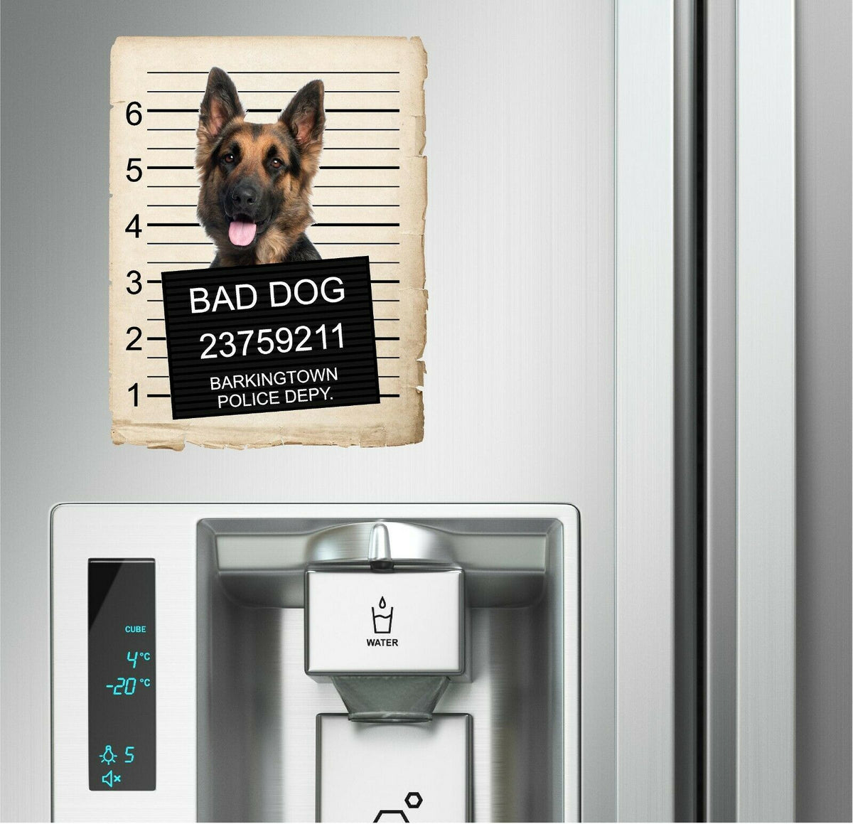 German Shepard Mugshot Bad Dog Fridge refrigerator Car Magnet