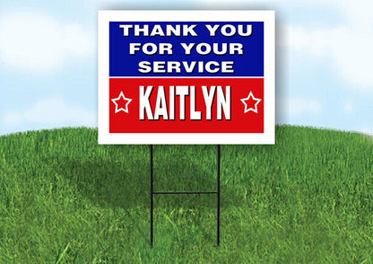 KAITLYN THANK YOU SERVICE 18 in x 24 in Yard Sign Road Sign with Stand
