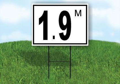 1.9 m pool depth black white 18inx24in Yard Road Sign w/ Stand