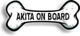 Dog on Board Akita Bone Car Magnet Bumper Sticker 3"x7"