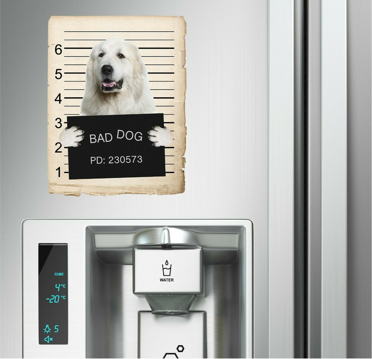 Great Pyrenees Mugshot Bad Dog Fridge refrigerator Car Magnet