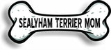 Dog Mom Sealyham Terrier Bone Car Magnet Bumper Sticker 3"x7"