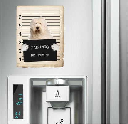 Old English Sheepdog Mugshot Bad Dog Fridge refrigerator Car Magnet