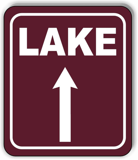 LAKE DIRECTIONAL UPWARD ARROW CAMPING Aluminum composite sign