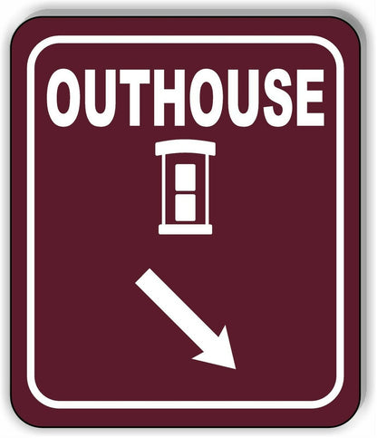 OUTHOUSE DIRECTIONAL ARROW TRAIL 8 Variations Metal Aluminum composite sign