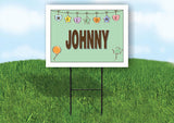 JOHNNY WELCOME BABY GREEN  18 in x 24 in Yard Sign Road Sign with Stand