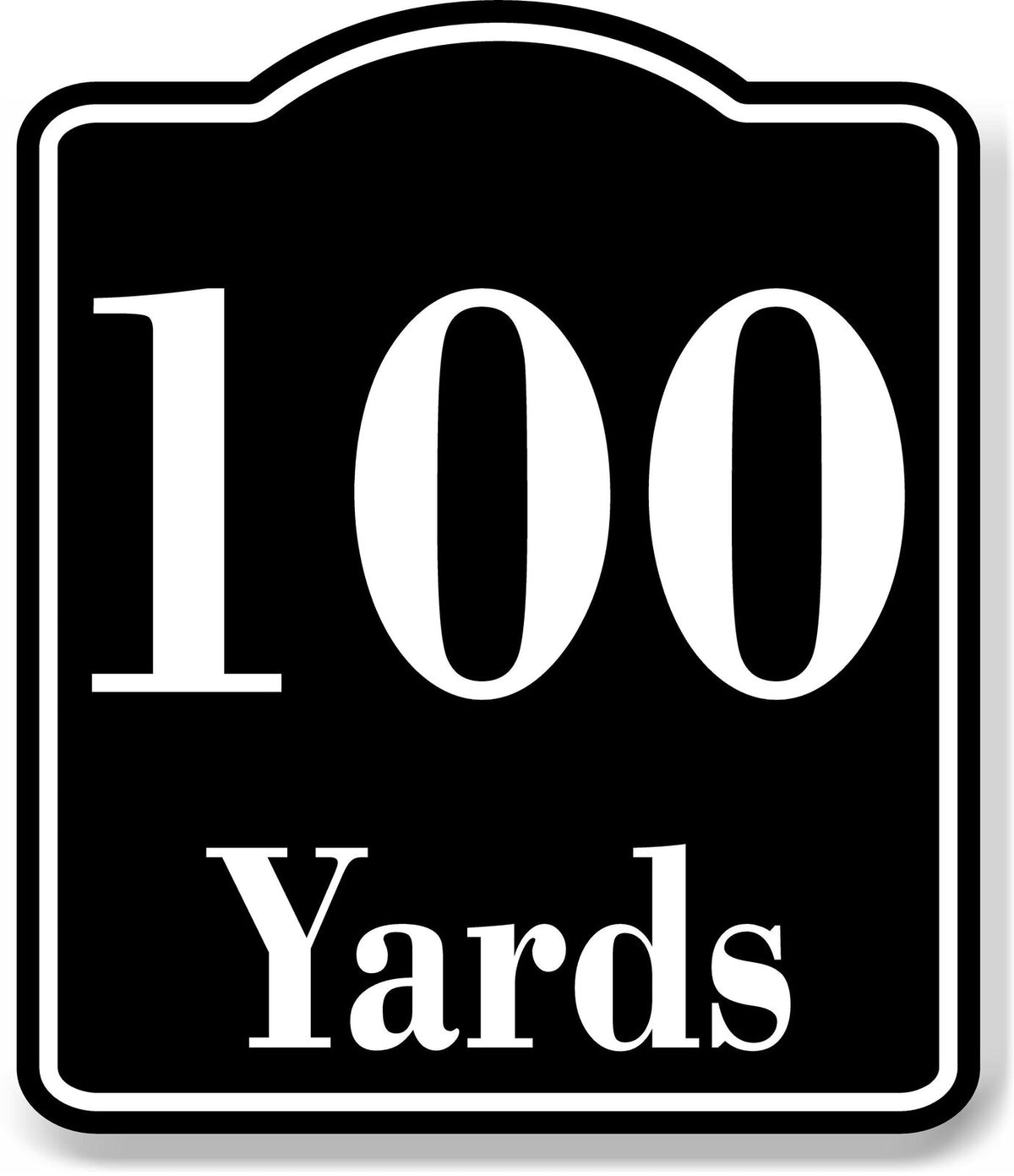 100 Yards Distance Marker Running Race  Marathon BLACK  Aluminum Composite Sign