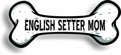 Dog Mom English Setter Bone Car Magnet Bumper Sticker 3"x7"