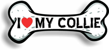 I Love My Collie Car Magnet Bumper Sticker 3"x7"
