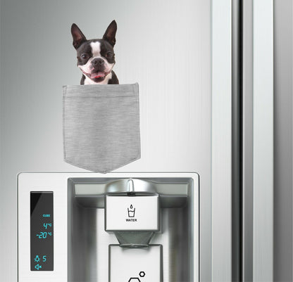 Boston Terrier Dog in pocket Fridge Car Magnet Bumper Sticker App size 4"x7"