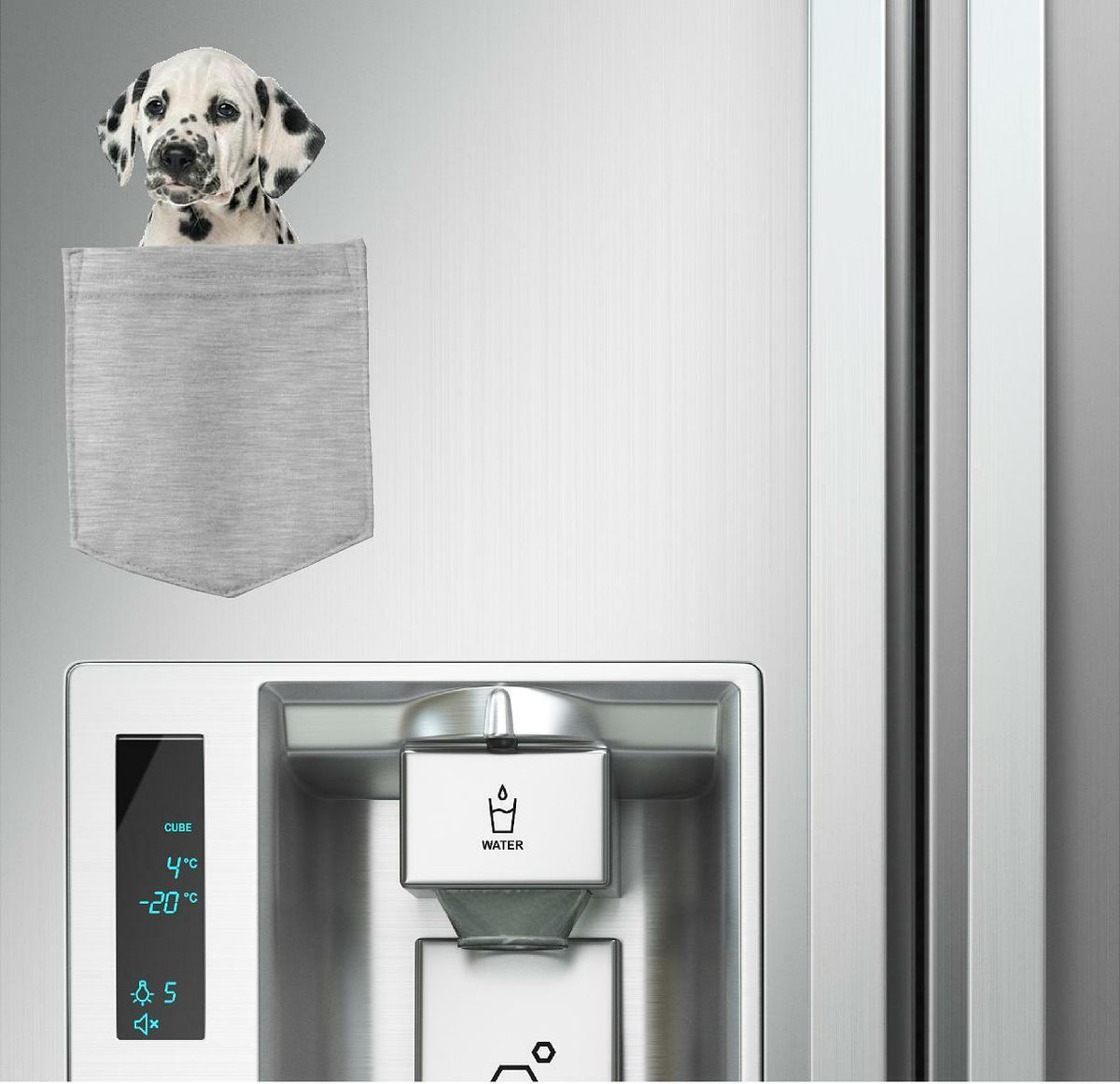 Dalmatian Dog in pocket Fridge Car Magnet Bumper Sticker App size 4"x7"