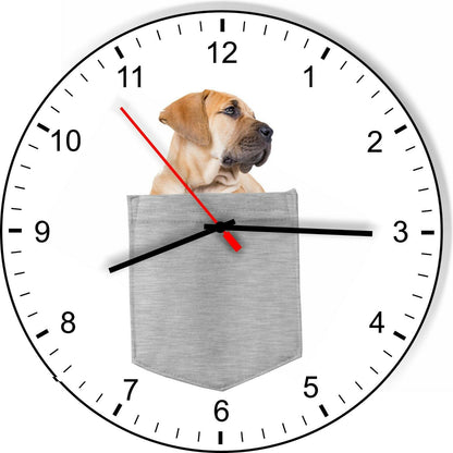Boerboel In Your Pocket Puppy Dog kitchen living room Wall Clock
