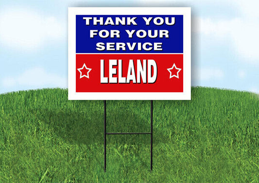 LELAND THANK YOU SERVICE 18 in x 24 in Yard Sign Road Sign with Stand