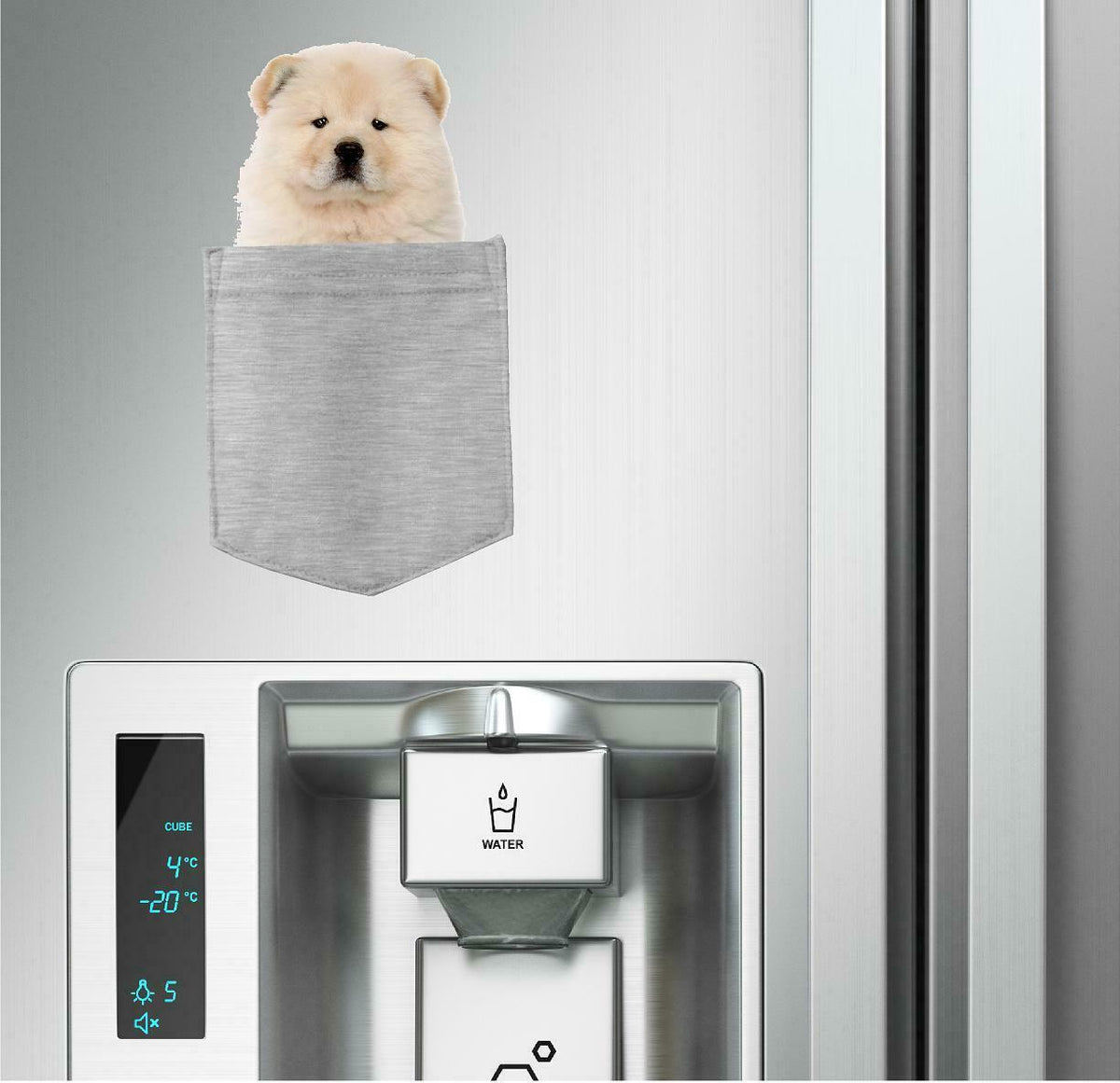 Chow Chow Dog in pocket Fridge Car Magnet Bumper Sticker App size 4"x7"