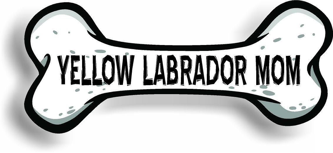 Dog Mom Yellow Labrador Bone Car Magnet Bumper Sticker 3"x7"