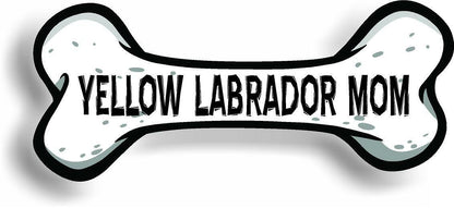 Dog Mom Yellow Labrador Bone Car Magnet Bumper Sticker 3"x7"