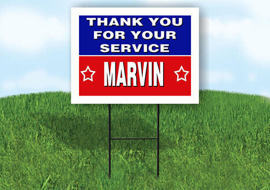 MARVIN THANK YOU SERVICE 18 in x 24 in Yard Sign Road Sign with Stand