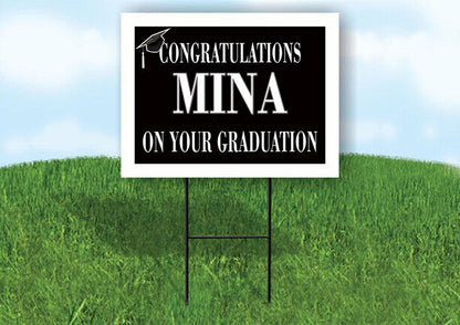 MINA CONGRATULATIONS GRADUATE 18 in x 24 in Yard Sign Road Sign with Stand