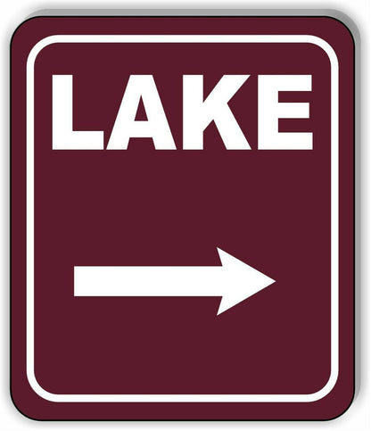 LAKE DIRECTIONAL RIGHT ARROW CAMPING Aluminum composite sign