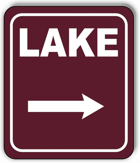 LAKE DIRECTIONAL RIGHT ARROW CAMPING Aluminum composite sign