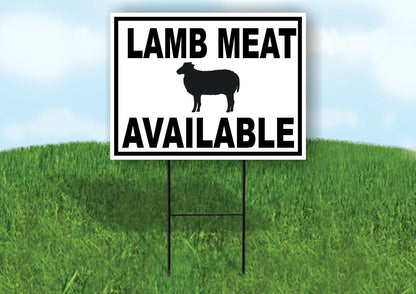 LAMB MEAT AVAILABLE BLACK BORDER Yard Sign Road with Stand LAWN SIGN