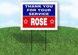 ROSE THANK YOU SERVICE 18 in x 24 in Yard Sign Road Sign with Stand