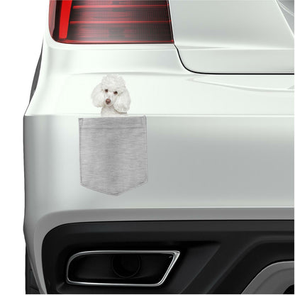 Poodle Dog in pocket Fridge Car Magnet Bumper Sticker App size 4"x7"