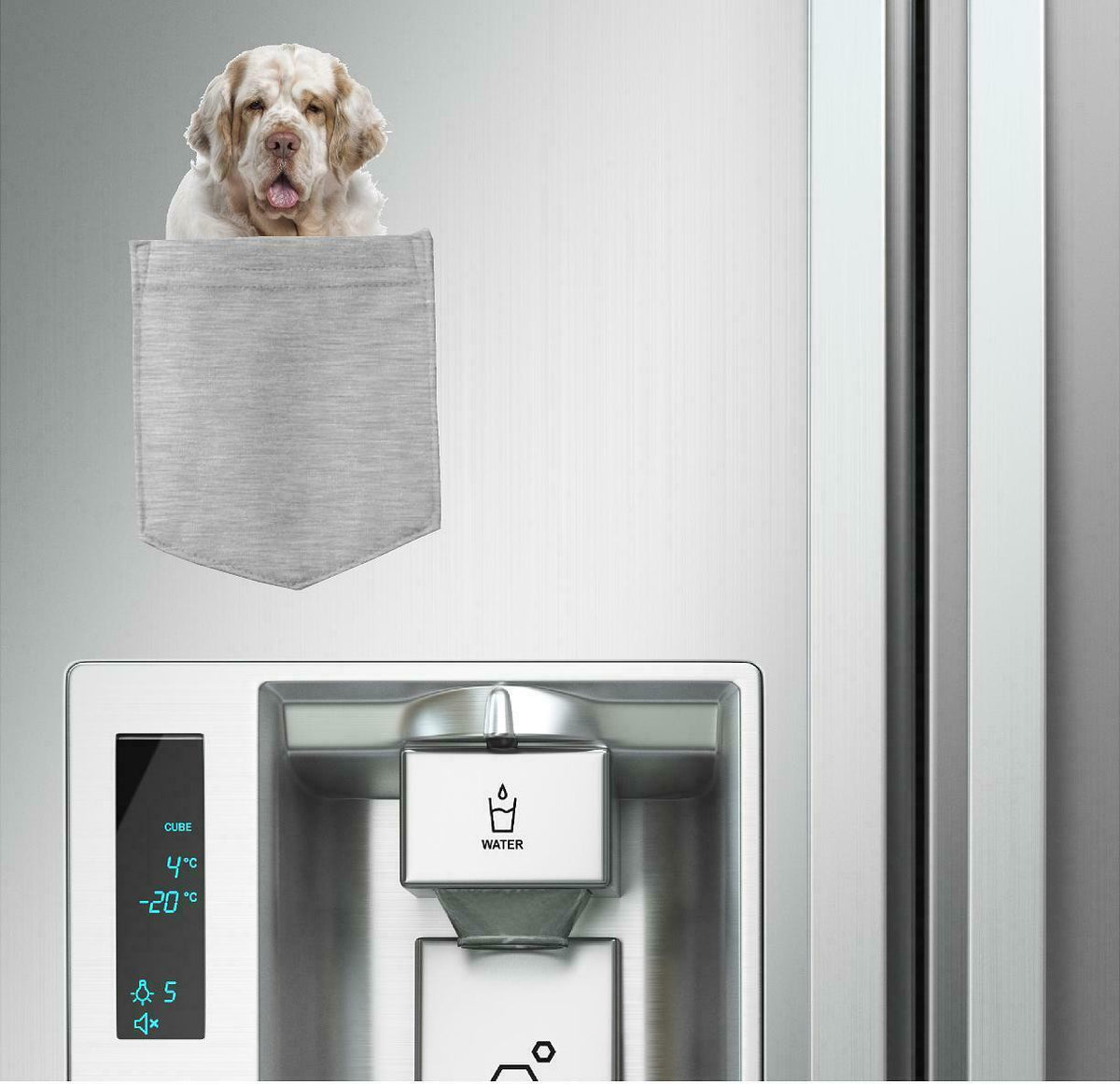 Clumber Spaniel Dog in pocket Fridge Car Magnet Bumper Sticker App size 4"x7"