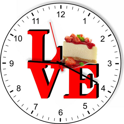 I Love Cheesecake Love Park Funny Kitchen Living room Wall Clock