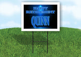 QUINN RETIREMENT BLUE 18 in x 24 in Yard Sign Road Sign with Stand