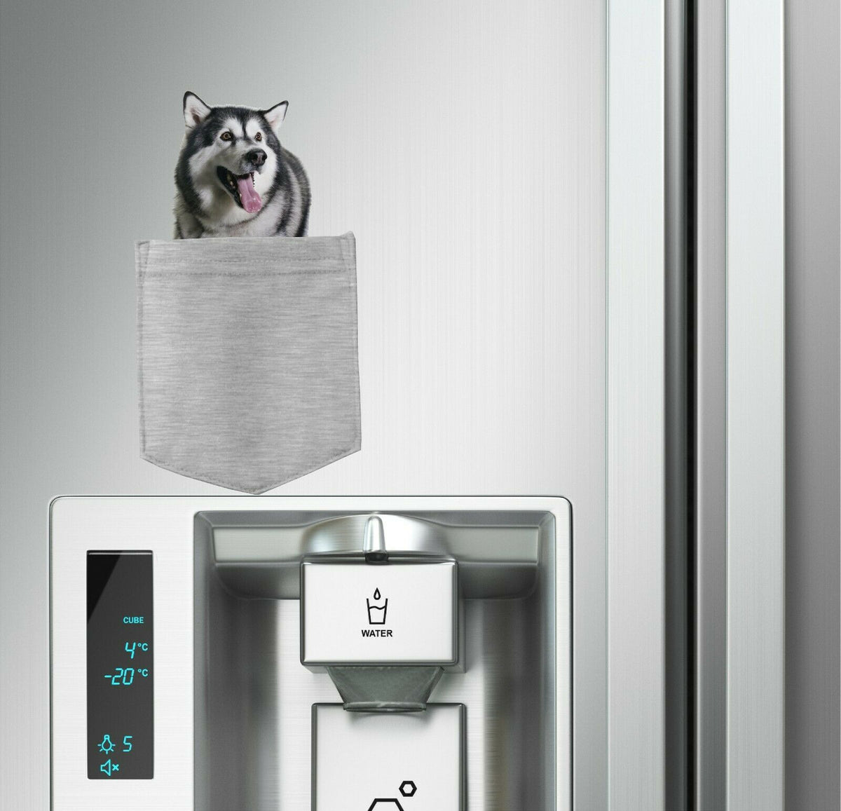 Alaskan Malamute Dog in pocket Fridge Car Magnet Bumper Sticker App size 4"x7"