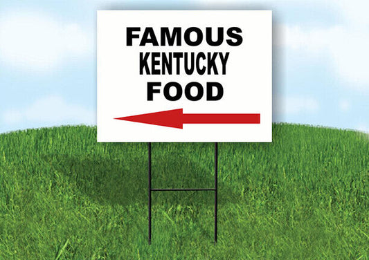 KENTUCKY FAMOUS FOOD LEFT ARROW Yard Sign w Stand LAWN SIGN Single