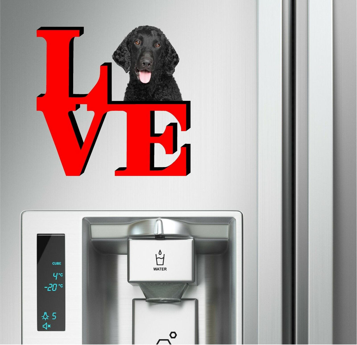 Curley Coated Retriever Cute Dog Fridge Refrigerator Car Magnet