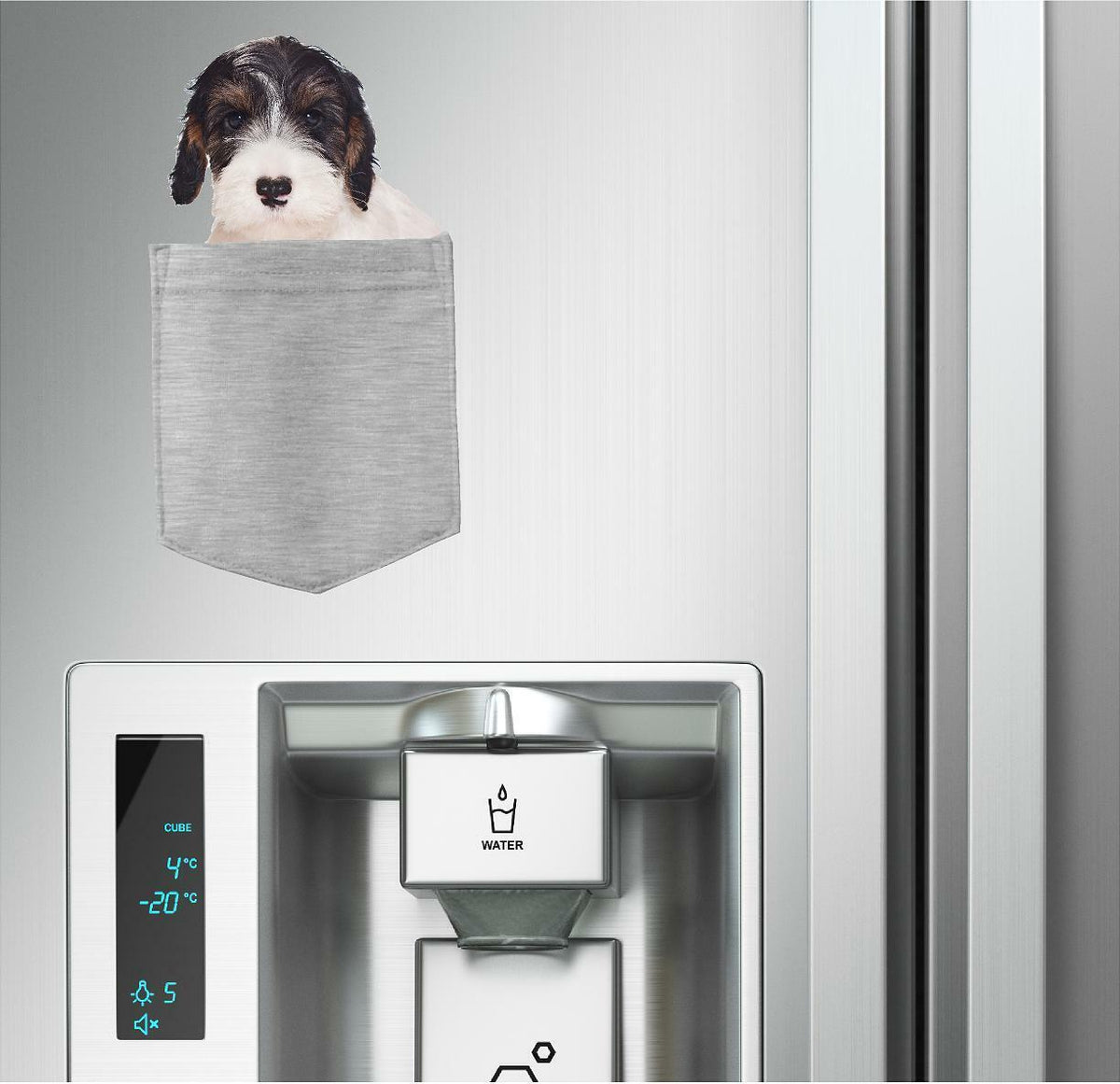 Sealyham Terrier Dog in pocket Fridge Car Magnet Bumper Sticker App size 4"x7"