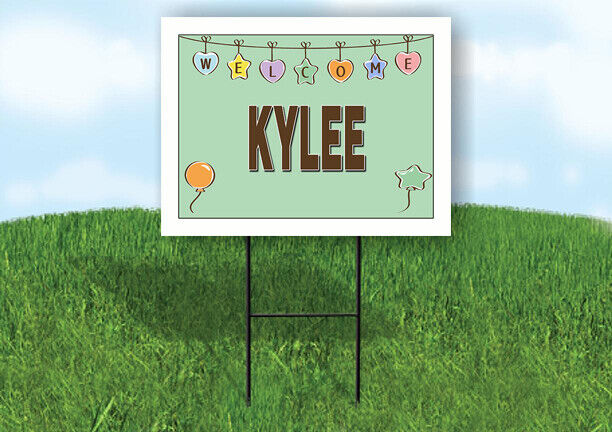 KYLEE WELCOME BABY GREEN  18 in x 24 in Yard Sign Road Sign with Stand