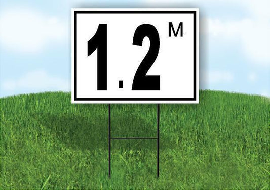 1.2 m pool depth black white 18inx24in Yard Road Sign w/ Stand