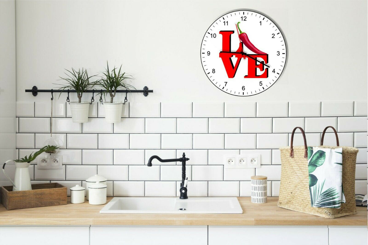 I Love Hot Chili Peppers Love Park Funny Kitchen Living room Wall Clock