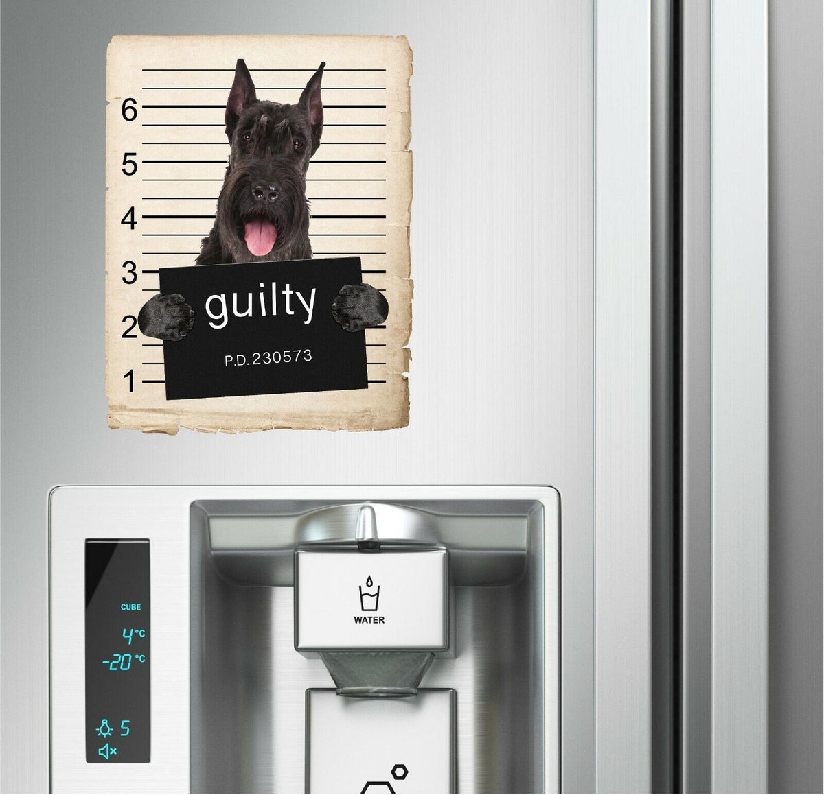 Giant Schnauzer Mugshot Bad Dog Fridge refrigerator Car Magnet