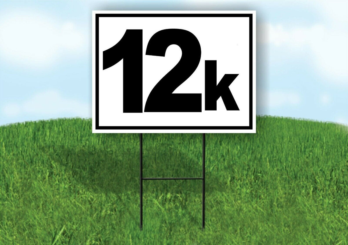 KILOMETER 12 K DISTANCE MARKER  RUNNING RACE Yard Sign with Stand LAWN SIGN