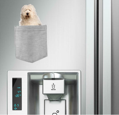 Old English Sheepdog in pocket Fridge Car Magnet Bumper Sticker App size 4"x7"