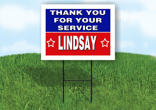 LINDSAY THANK YOU SERVICE 18 in x 24 in Yard Sign Road Sign with Stand
