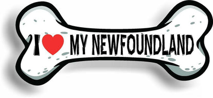 I Love My Newfoundland Car Magnet Bumper Sticker 3"x7"