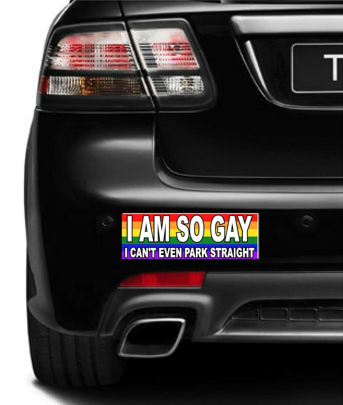 Set of 4 prank magnetic bumper stickers magnets I PARK LIKE AN IDIOT SO GAY