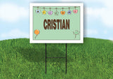 CRISTIAN WELCOME BABY GREEN  18 in x 24 in Yard Sign Road Sign with Stand
