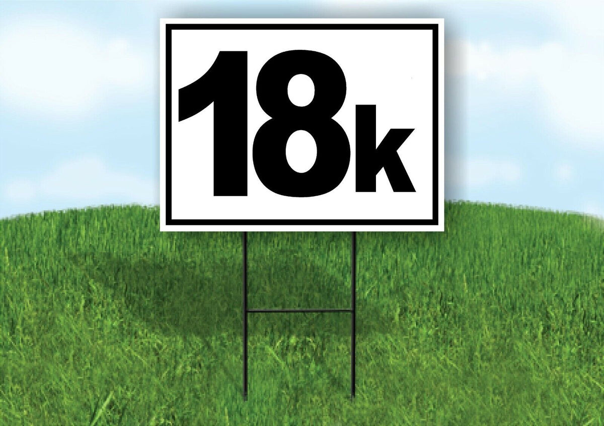 KILOMETER 18  K DISTANCE MARKER  RUNNING RACE Yard Sign with Stand LAWN SIGN