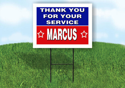 MARCUS THANK YOU SERVICE 18 in x 24 in Yard Sign Road Sign with Stand