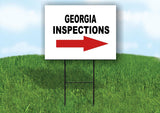 INSPECTIONS RIGHT ARROW RED_ GEORGIA Yard Sign with Stand LAWN SIGN