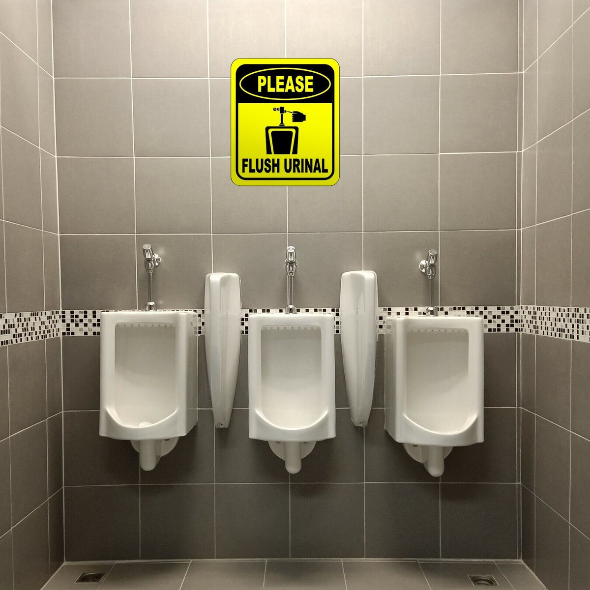 PLEASE FLUSH URINAL Toilet Metal Aluminum Composite Funny bathroom Sign