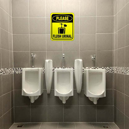 PLEASE FLUSH URINAL Toilet Metal Aluminum Composite Funny bathroom Sign