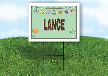 LANCE WELCOME BABY GREEN  18 in x 24 in Yard Sign Road Sign with Stand